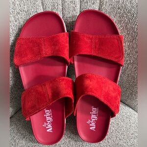Alegria Women's Vibrant Red Slide Sandals